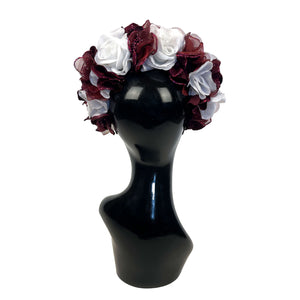 Flower Crown, white and burgundy