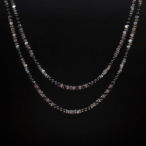 Double Strand Layered Hematite Necklace