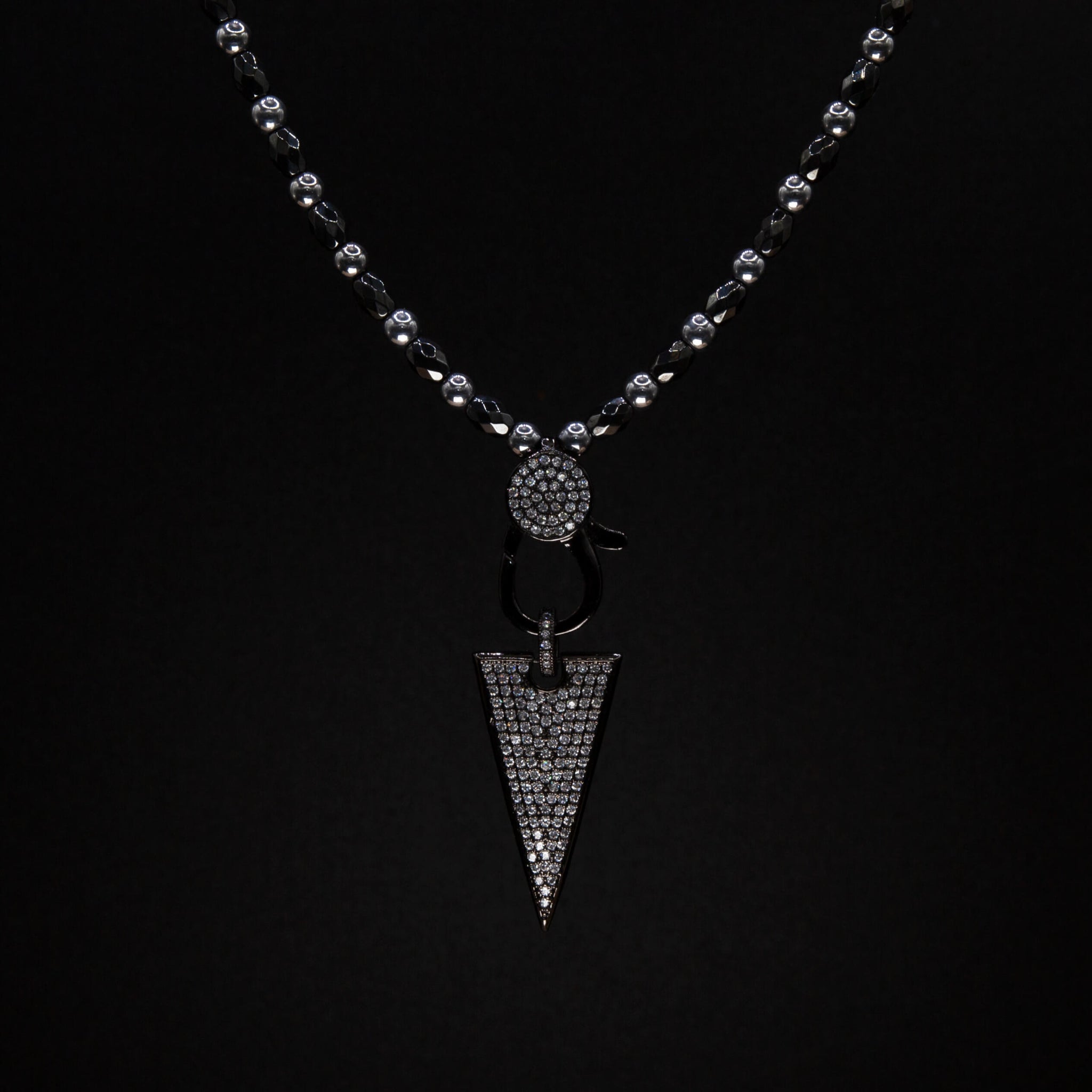 Hematite Necklace with Triangle Pendant
