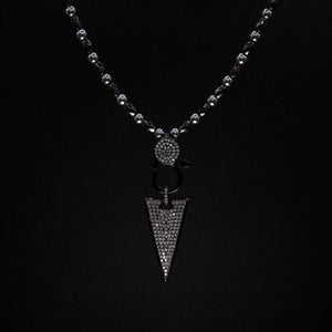 Hematite Necklace with Triangle Pendant