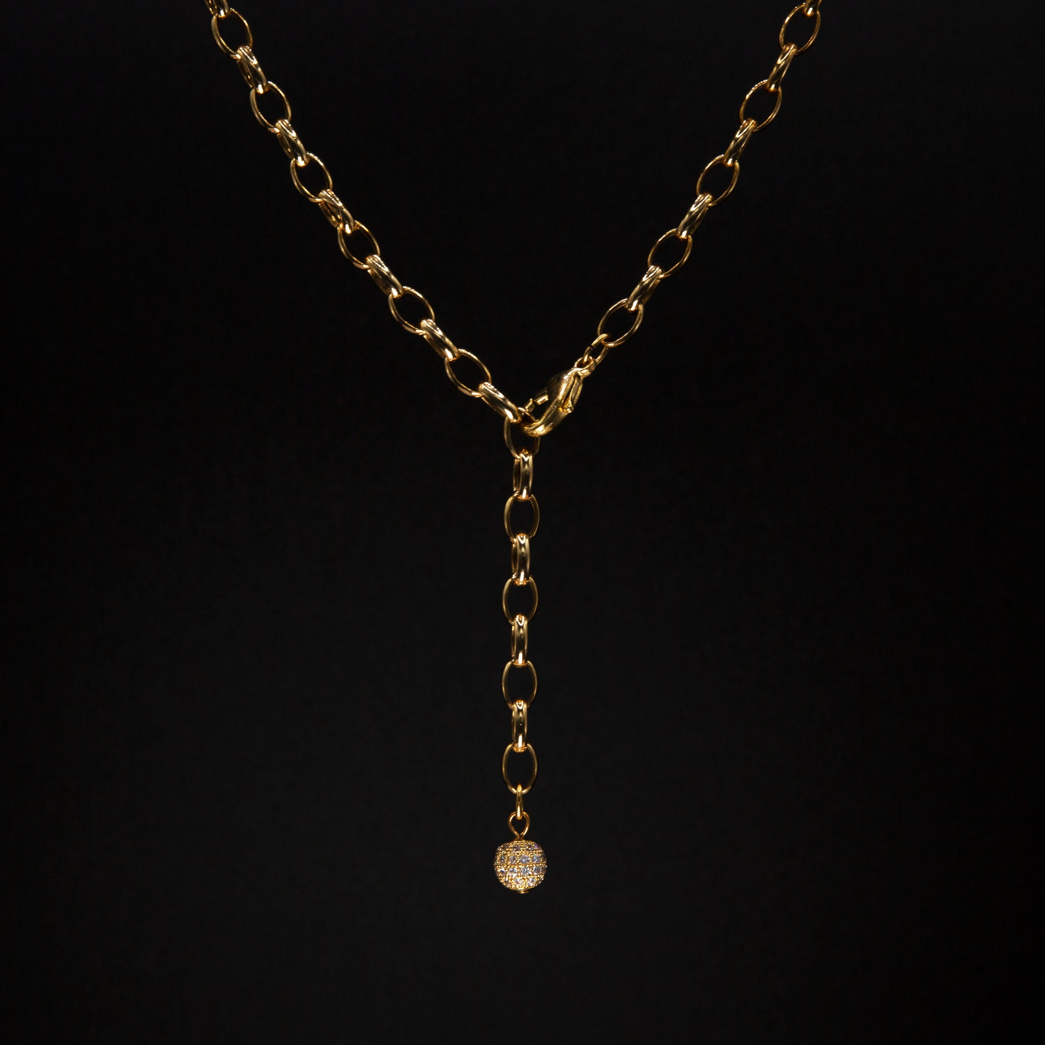 Gilded Chain Necklace with Drop
