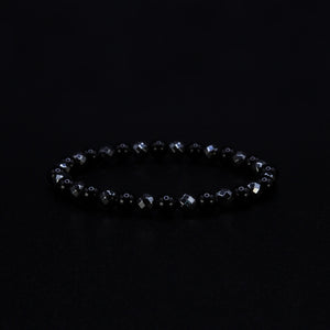 Onyx and Faceted Hematite Bracelet