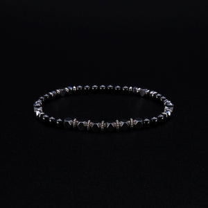 Round and Faceted Hematite Crystals Bracelet